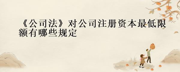 最新公司法对注册资本要求